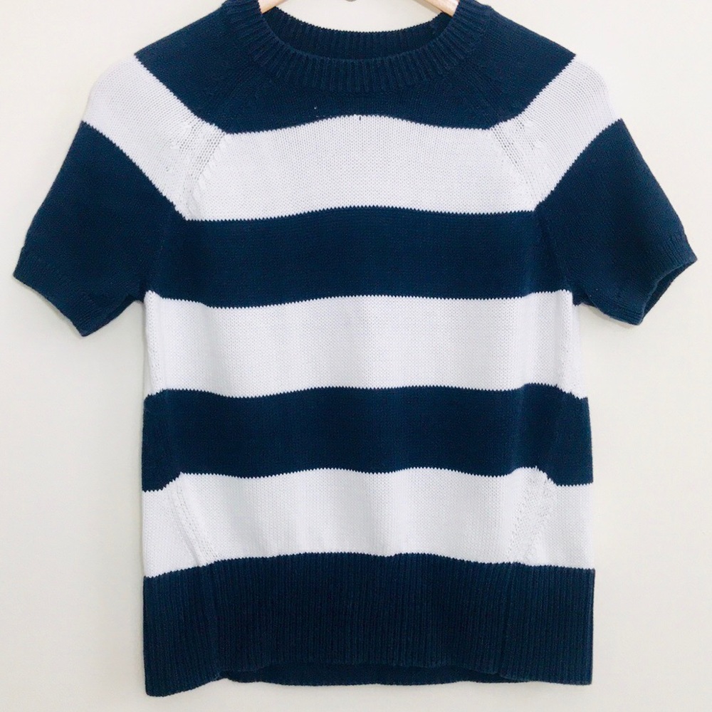 |J Crew| Navy and White Striped Sweater Size Small